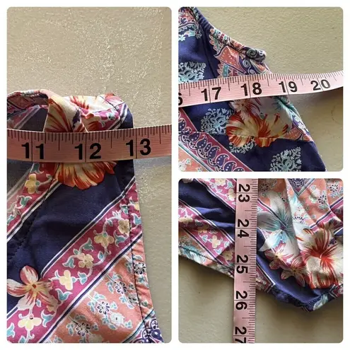 J. JILL Handkerchief Hem Top Sz S Womens Paisley Satin Tunic Blouse Classic Pink