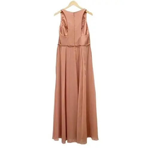 Azazie Mimi Dress Champagne Rose Long Bridesmaid Formal Gown Women’s Size 12