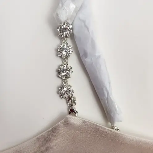 Retrofête Retrofete Zeke Bra Top in Champagne Size Large NWT Satin Crystal Embellishments