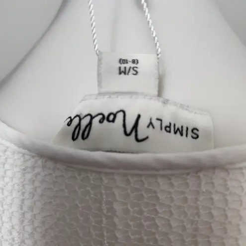 Simply Noelle White Fishnet Ruffle Hem Sleeveless Blouse Size S/M (8-10)