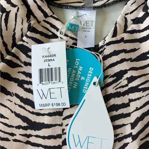 Wet Ethical Select Shop Eliana Zebra Print Long Sleeve Swimsuit Black Size L
