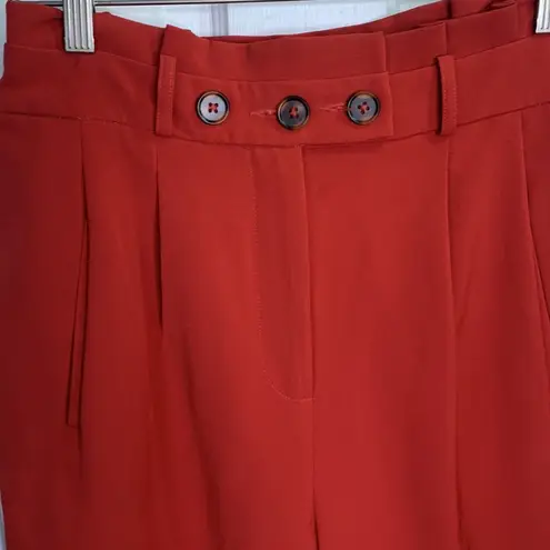A loves A Woman’s Red / Orange High Paperbag Waisted Trousers Pants W-215 Sz 4