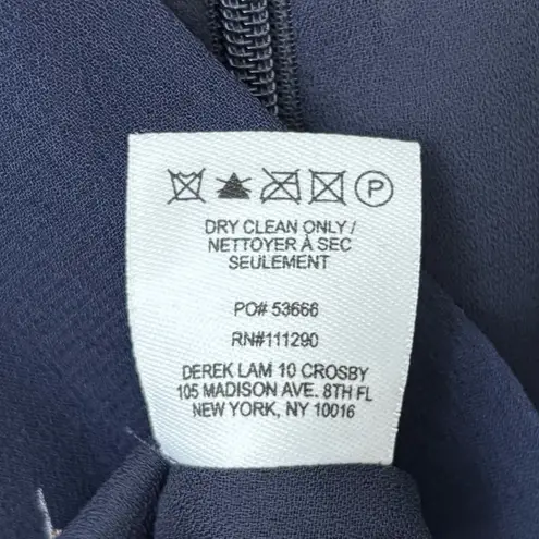 Derek Lam 10 Flowy Crosby Dark Romantic Fairy Cottagecore Ruched Dress Navy Sz 2