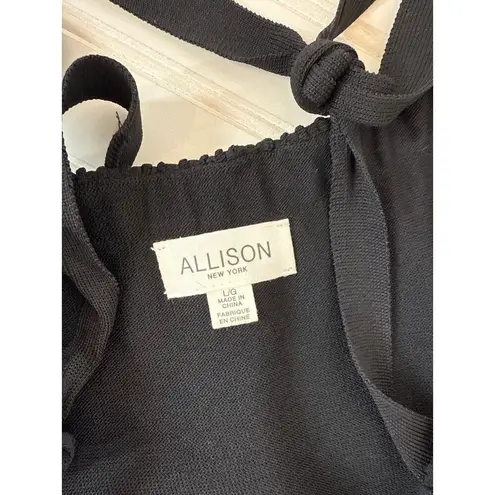 ALLISON NEW YORK Womens Zigzag Dress Black & White Off The Shoulder Midi Size L Size L