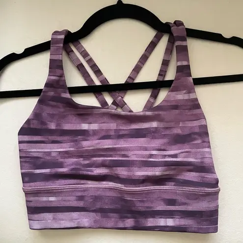 Lululemon  Energy Sports Bra Long Line Shadowed Smoked Mullberry Size 4