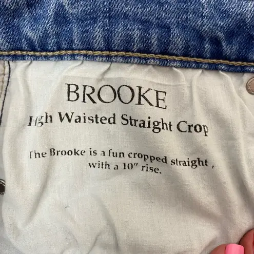 Black Orchid Distressed Brooke High Waisted Straight Crop Chewed Hem Jeans 28/6