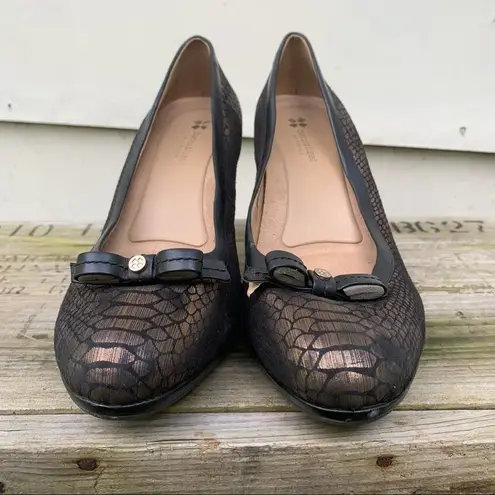 Naturalizer Maizie 11 Wide bronze/black snakeskin heels