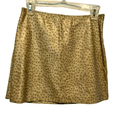 Parameter Women’s Straight Lined Pencil Skirt Sz 4 pLeather Ostrich Zipper New Tan