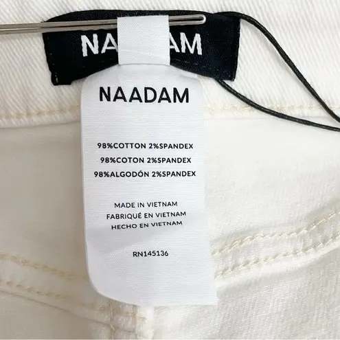 NWT NAADAM Soft Denim Wide Leg Jeans Size 14 Milk White High Rise Stretch Twill