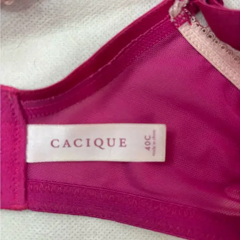 Cacique  40C Butterfly n Lace Underwire Pink Bra