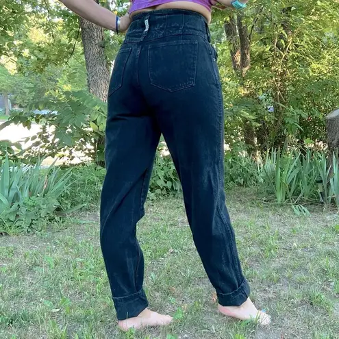 Vintage 80s Palmettos black high rise paper bag jeans Size 7