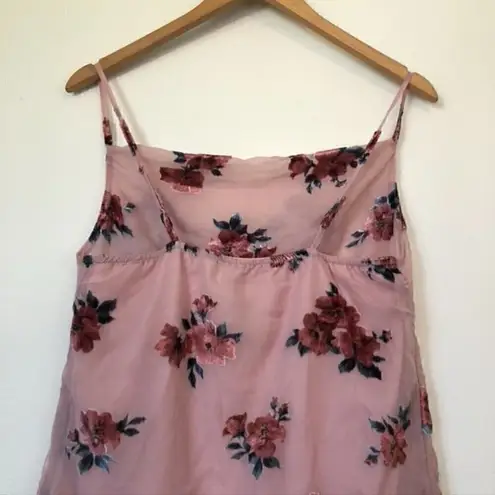 American Eagle NEW NWT  AEO Pink Floral Velvet Cowl Neck Sleeveless Slip Dress XS