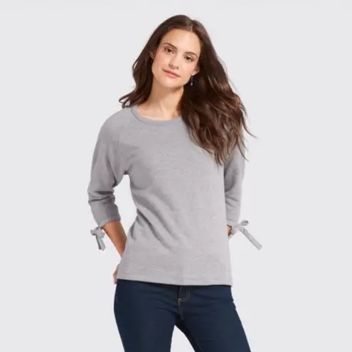 Draper James  Tie Sleeve Sweatshirt Pullover Grey