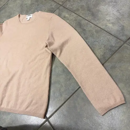 Charter Club 2-Ply Tan 100% Cashmere Sweater Pullover Womens Sz L Career Minimal