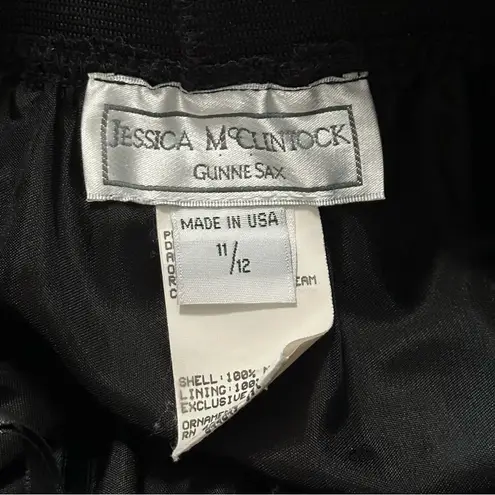 Gunne Sax Jessica McClintock Vintage Size 11 12 Black Layered Tulle Maxi Skirt