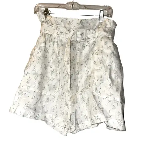 BLANK NYC  Womens Floral Linen Paper Bag Short, Comfortable & Stylish Size Large