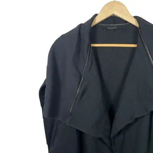 All Saints Women’s Dahlia Drapey Sweatshirt Cardigan in Black Size S