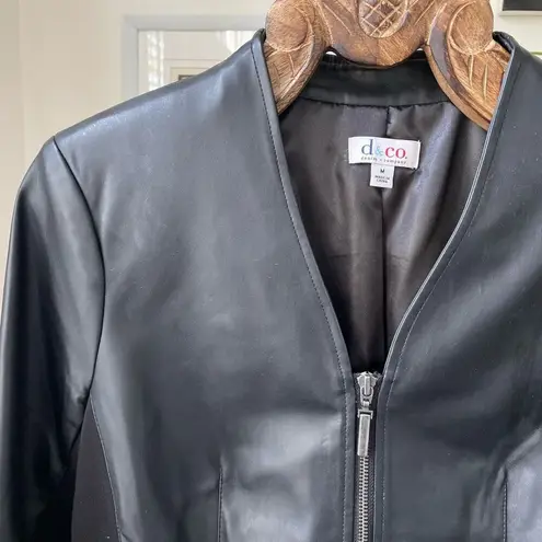 D& Denim & Co Faux Vegan Leather Jacket M