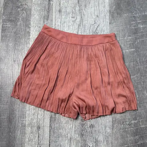 ee:some  Mini Pleated High Waisted Shorts NEW Womens Small Lined Coral Pink Flowy