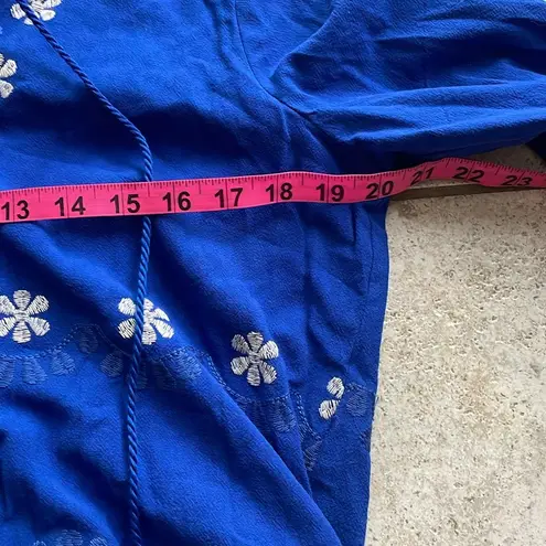 tyler boe Holly Embroidered Skimmer Mini Dress Military Blue Size M