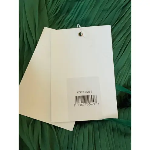 Mac Duggal NWT Mac Duggal 67476 Pleated One Shoulder Chiffon Gown Emerald Green Sz 2 $398