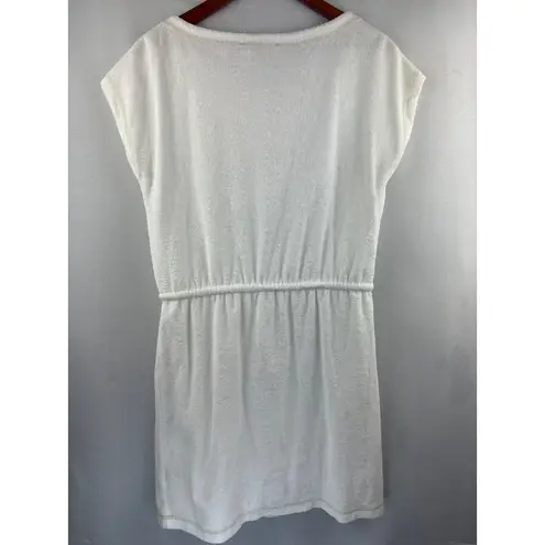 Boston Proper Womens White Terry Cloth Short Sleeve Dress Size S