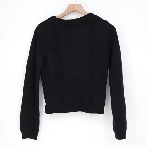 Mossimo Denim Mossimo Black Knit Button Front Cardigan Jacket Blazer Style Pockets Size M