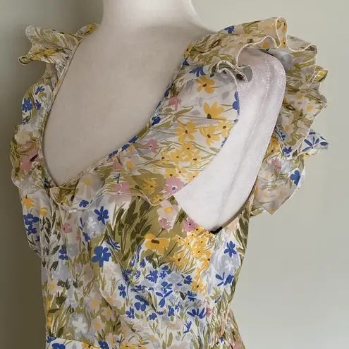 Wildfox  Blair Deep V Ruffle Floral Dress BNWT