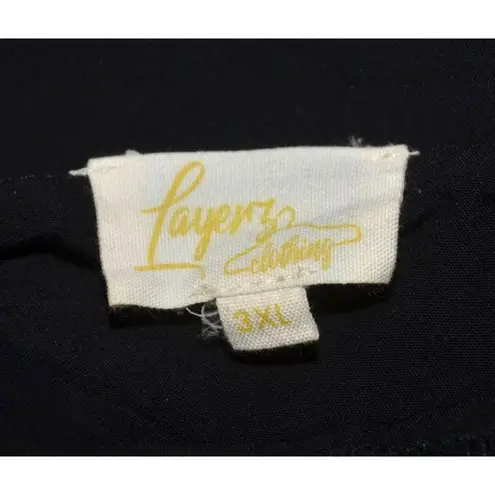 Layerz Clothing Womens Black Short Sleeve V