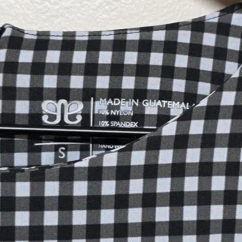 ALBION FIT Albion Gingham Check Crop Jumpsuit Black White Sz‎ S