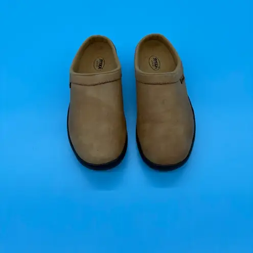 Ryka Nubuck Leather Camel Comfort Clogs Women Size 10M