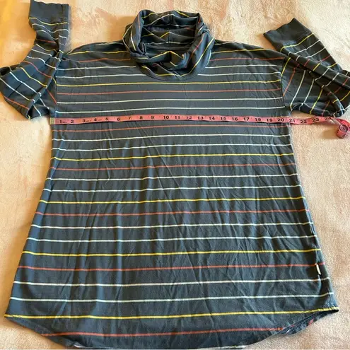 L.L. Bean blue striped long sleeve cowl neck shirt size M loose fit Size M