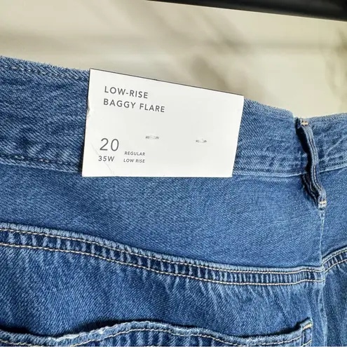 American Eagle NEW  AE Dreamy Drape Low-Rise Baggy Flare Jean Simply Dark size 20