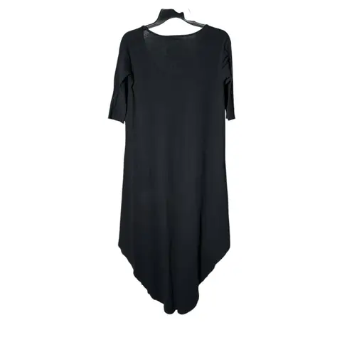 FRANK & EILEEN TEE LAB HIGH LOW XS Short Sleeve Black Lagenlook Shirt #BB6