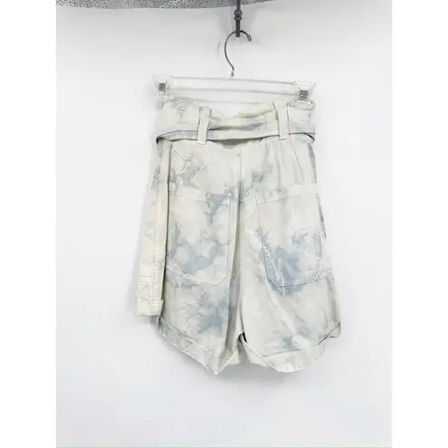 ALC Frank A.L.C. Davidson Blue Tie Dye Paperbag Tie Waist High Rise Shorts Size 0 NWT