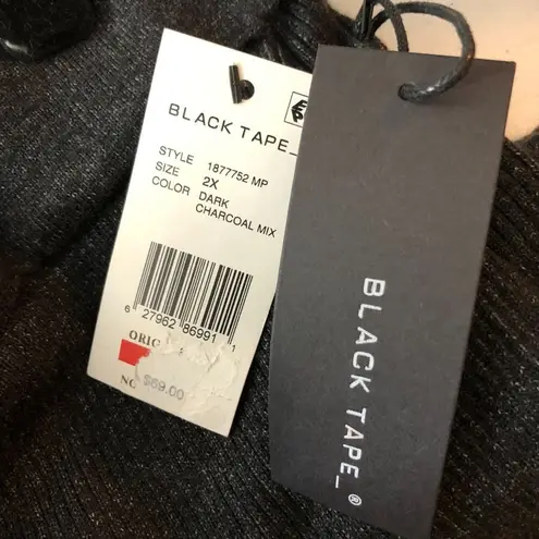 Black Tape Womens Sweater Pants Joggers Ribbed Drawstring Black 2X