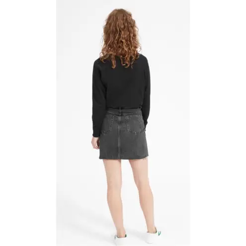 Everlane  Raw Hem The Denim Skirt in Washed Black