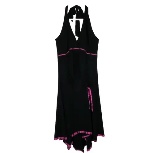 Taboo Vintage 90s  Black Babydoll Asymmetrical Halter Dress