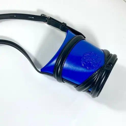 Alexander McQueen Mini The Curve Leather Crossbody Bag Electric Blue NEW