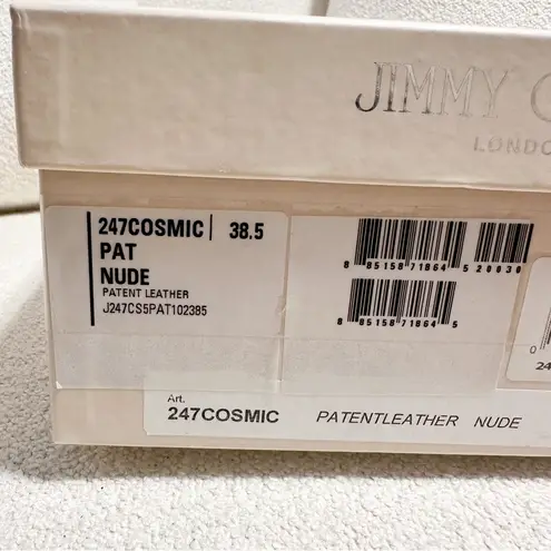 Jimmy Choo Cosmic Patent Leather Nude Platform Pumps sz 38.5