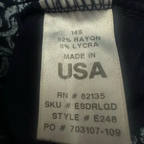 Fresh Produce  Short Sleeve Shift Dress Size 3X Blue All Over Print Flowy Stretch