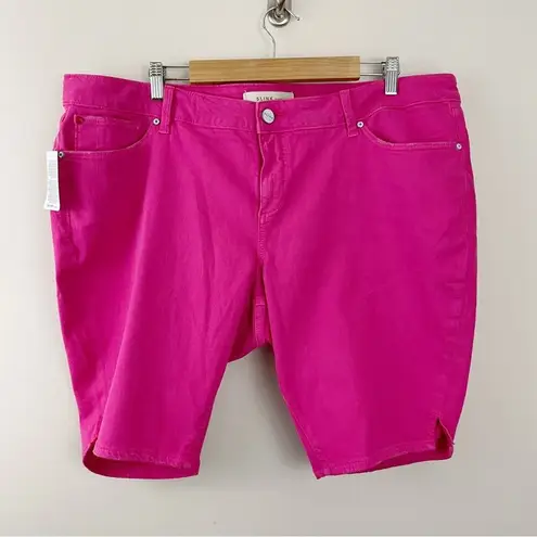 Slink Jeans Pink Curvy Stretch Longer length Bermuda Shorts womens plus 22 new Size 22W