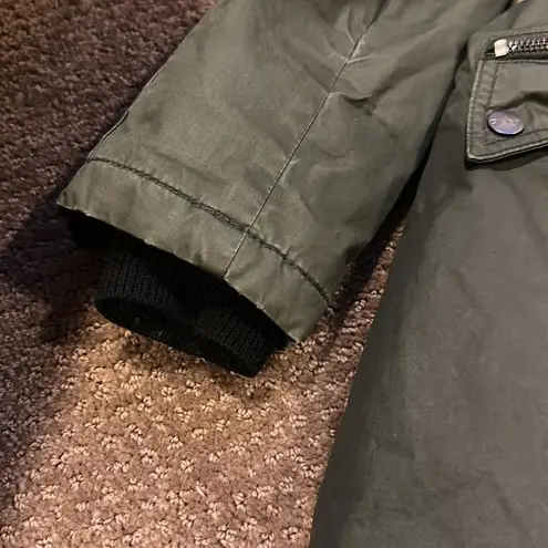 DKNY Army Green & Black Anorak Coat Jacket