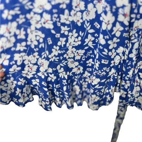 Swimsuits for All Blues/greens Watercolor Floral Print Coverup Size 14/16