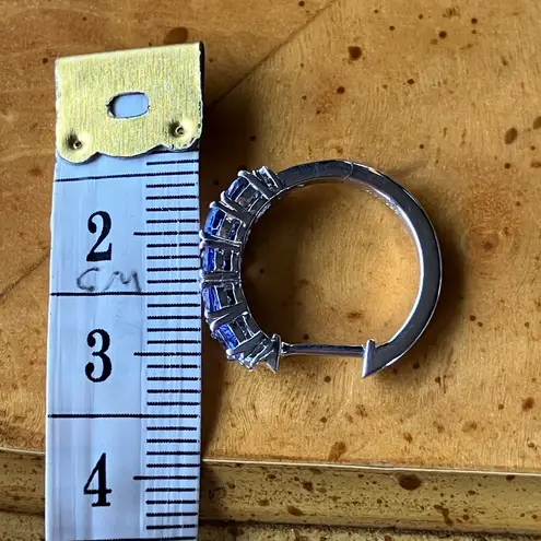 Natural Tanzanite Sterling Silver Hoop Earrings