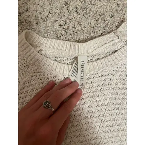 Aeropostale White Knit Chunky Sweater Size M Size M