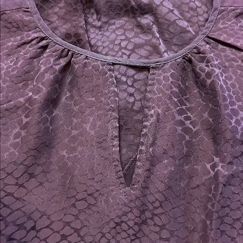 Rebecca Taylor MAROON SILK LONG SLEEVE BLOUSE