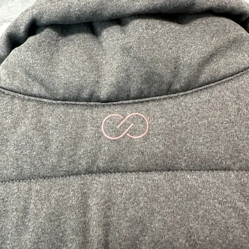 CALIA by Carrie Underwood Gray Quilted Funnel Neck Puffer Vest Women S