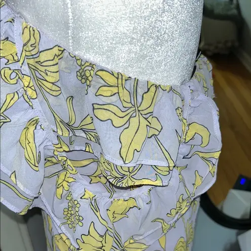 Lulu's Yellow Floral Backless Maxi Dress White