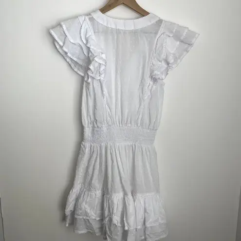 Poupette St. Barth Camila White Ruffled Mini Dress Small